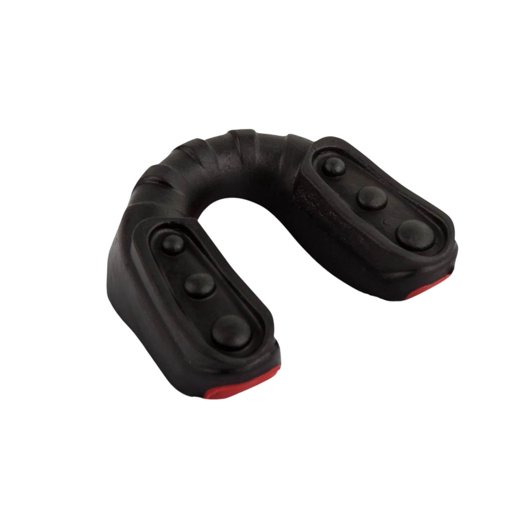 Protège-dents Venum Challenger enfant noir et rouge, protection haute densité pour sports de combat, taille unique, boîte de rangement incluse.