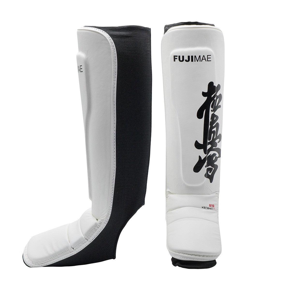 Protège tibias-pieds Kyokushikaï Fuji Mae - blanc
