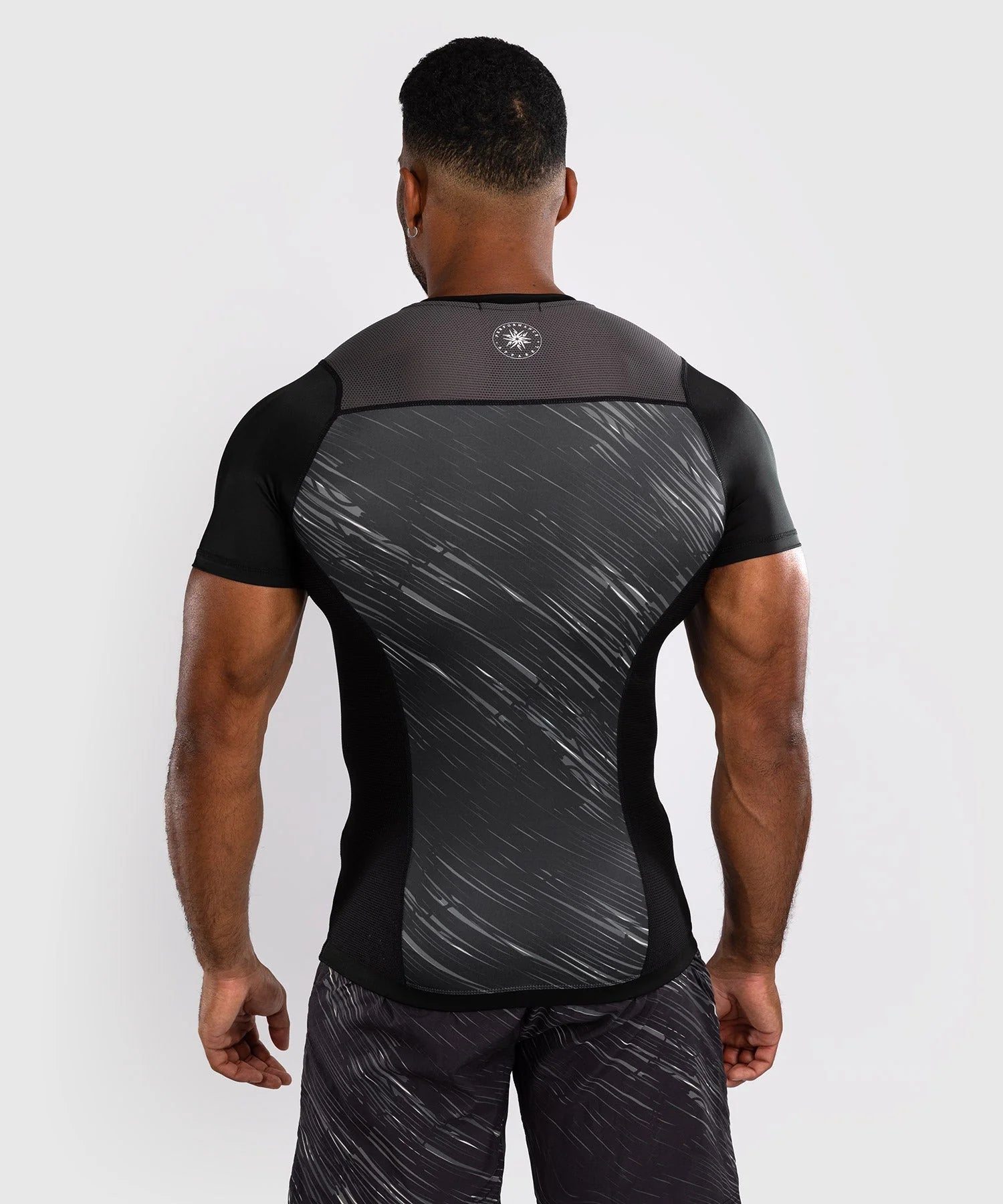 Rashguard Venum Rapid Manches Courtes – Noir/Gris Storm