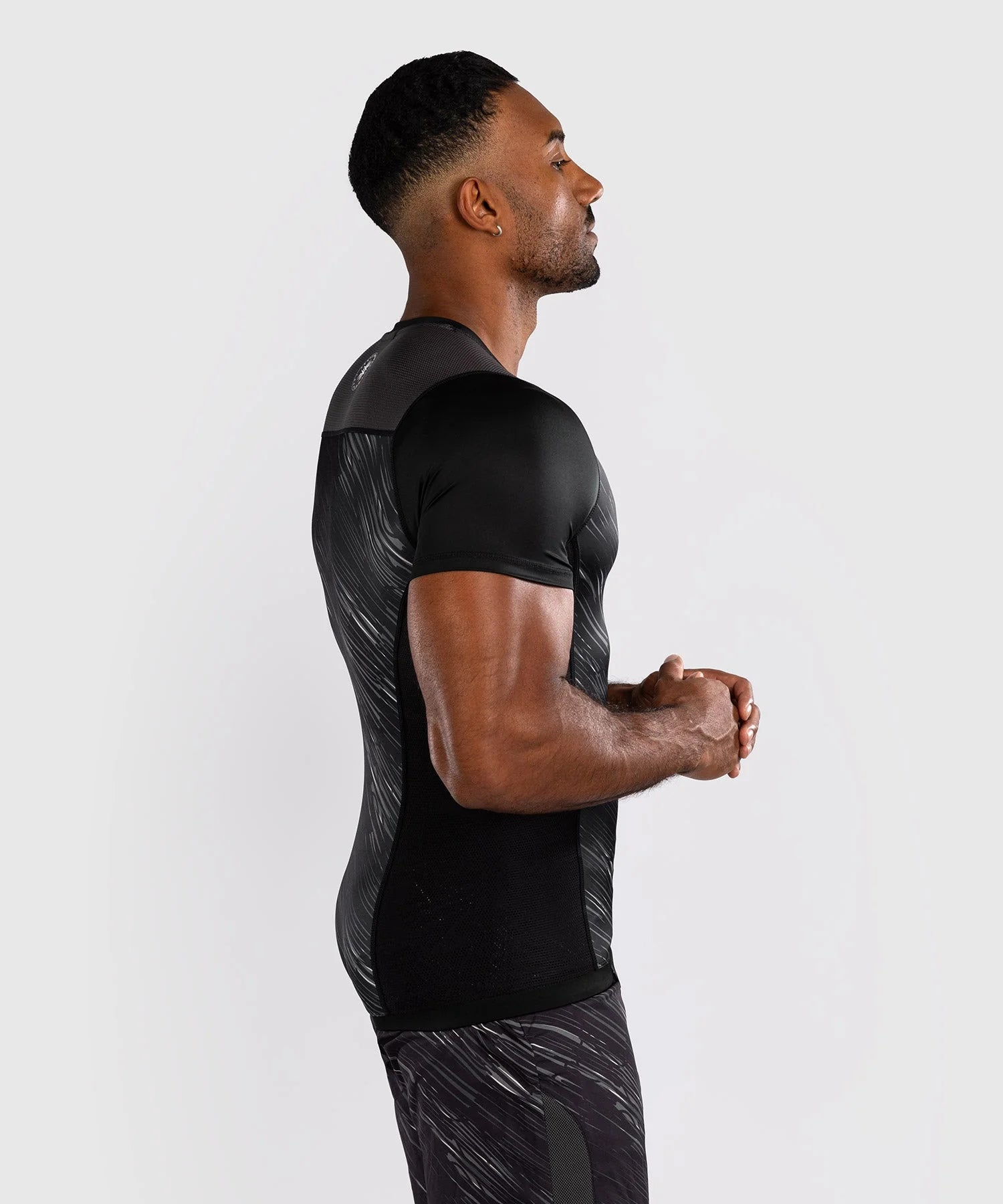 Rashguard Venum Rapid Manches Courtes – Noir/Gris Storm