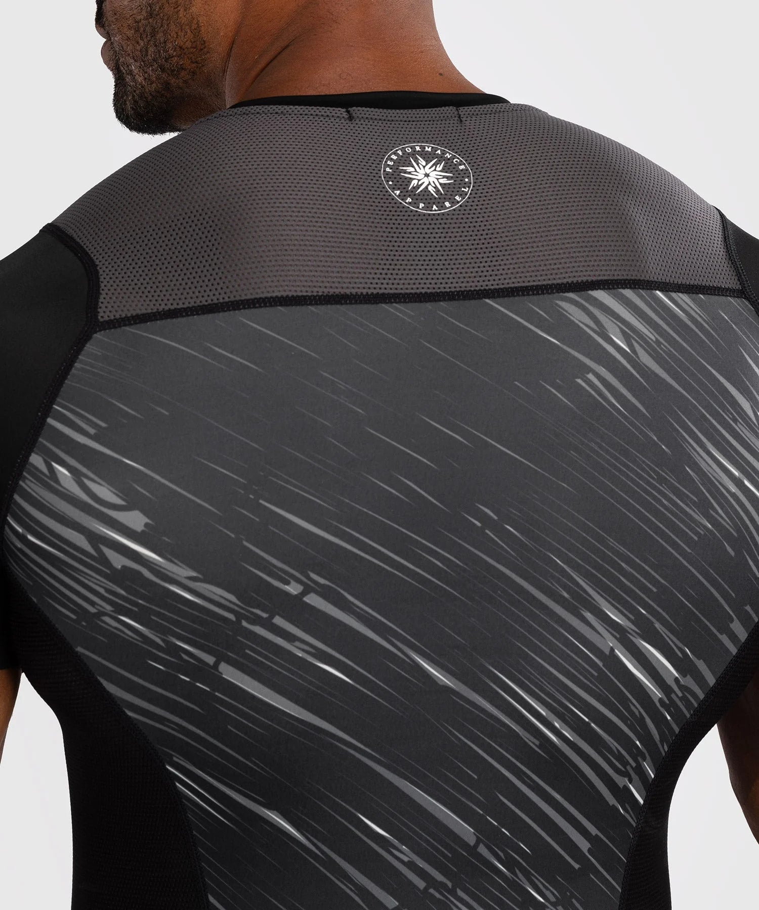 Rashguard Venum Rapid Manches Courtes – Noir/Gris Storm