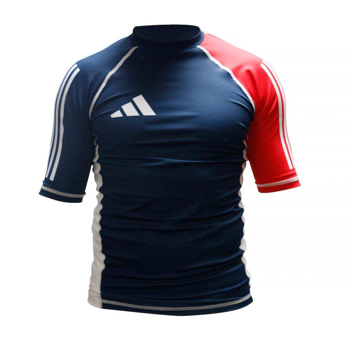 Rashguard Manches Courtes Adidas - Bleu/Blanc/Rouge ADICSR01