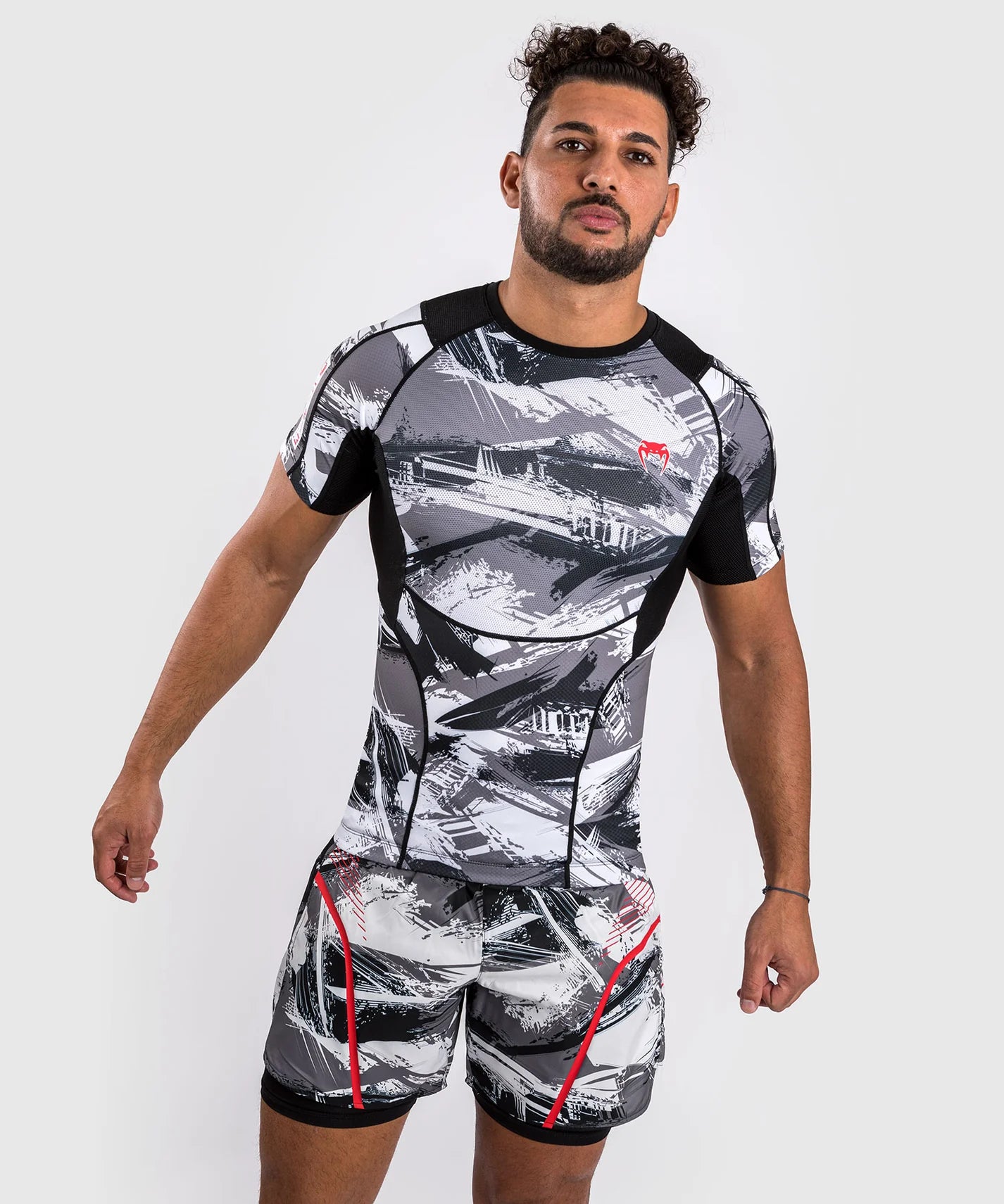 Rashguard Venum Electron 3.0 - Gris/Rouge