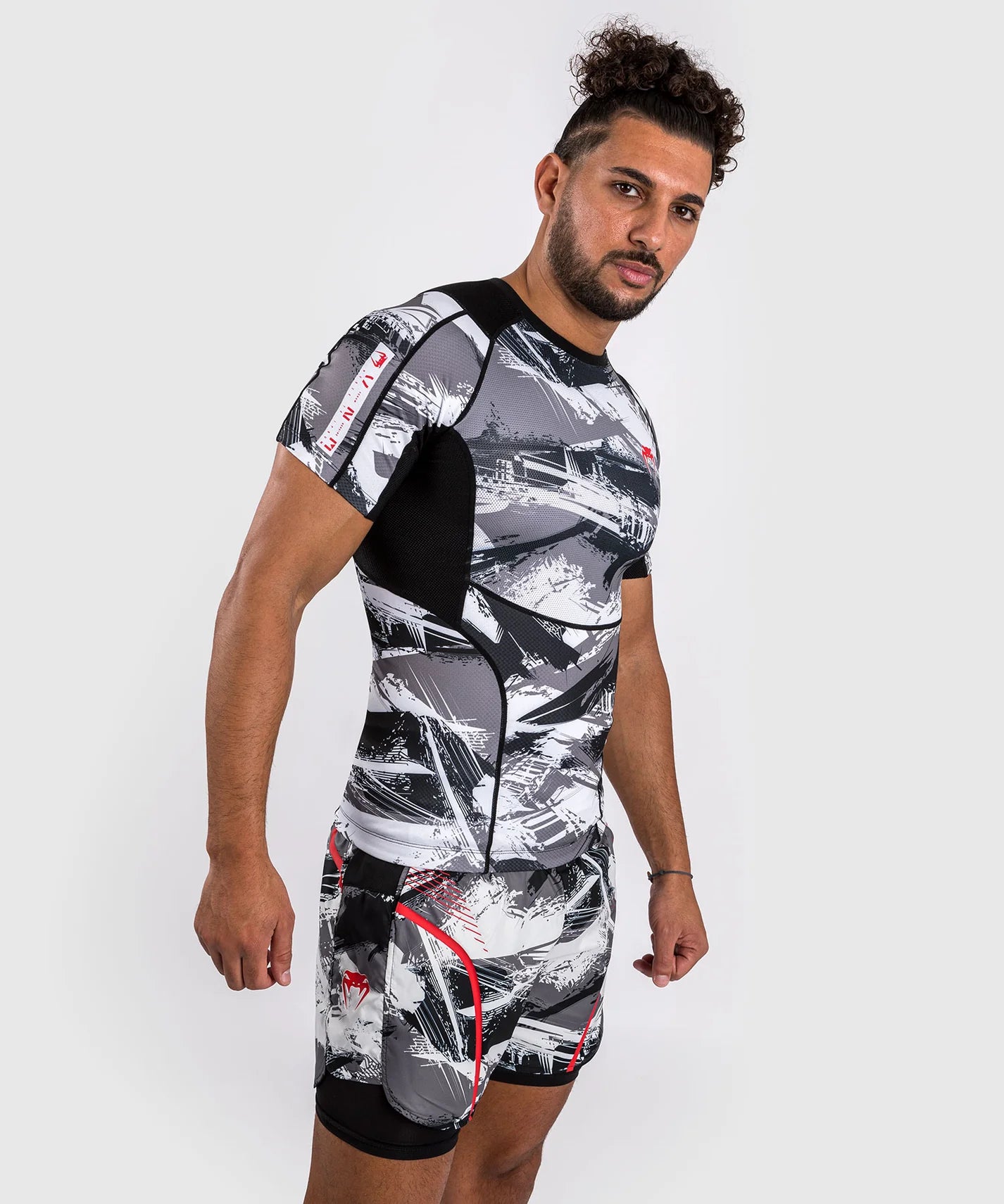 Rashguard Venum Electron 3.0 - Gris/Rouge