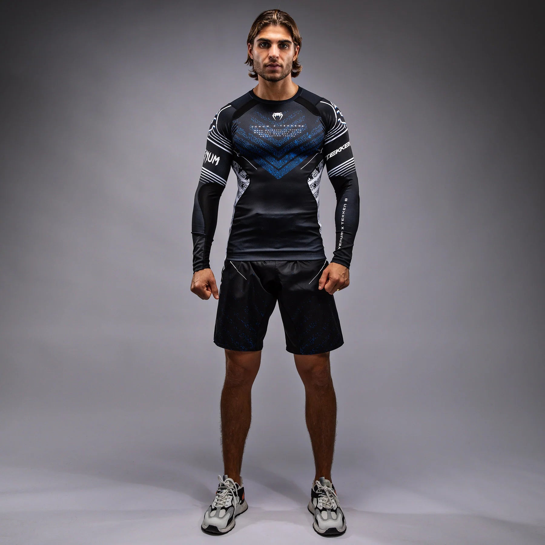 Rashguard Venum x TEKKEN 8 - Jin Kazama - Bleu/Noir/Blanc