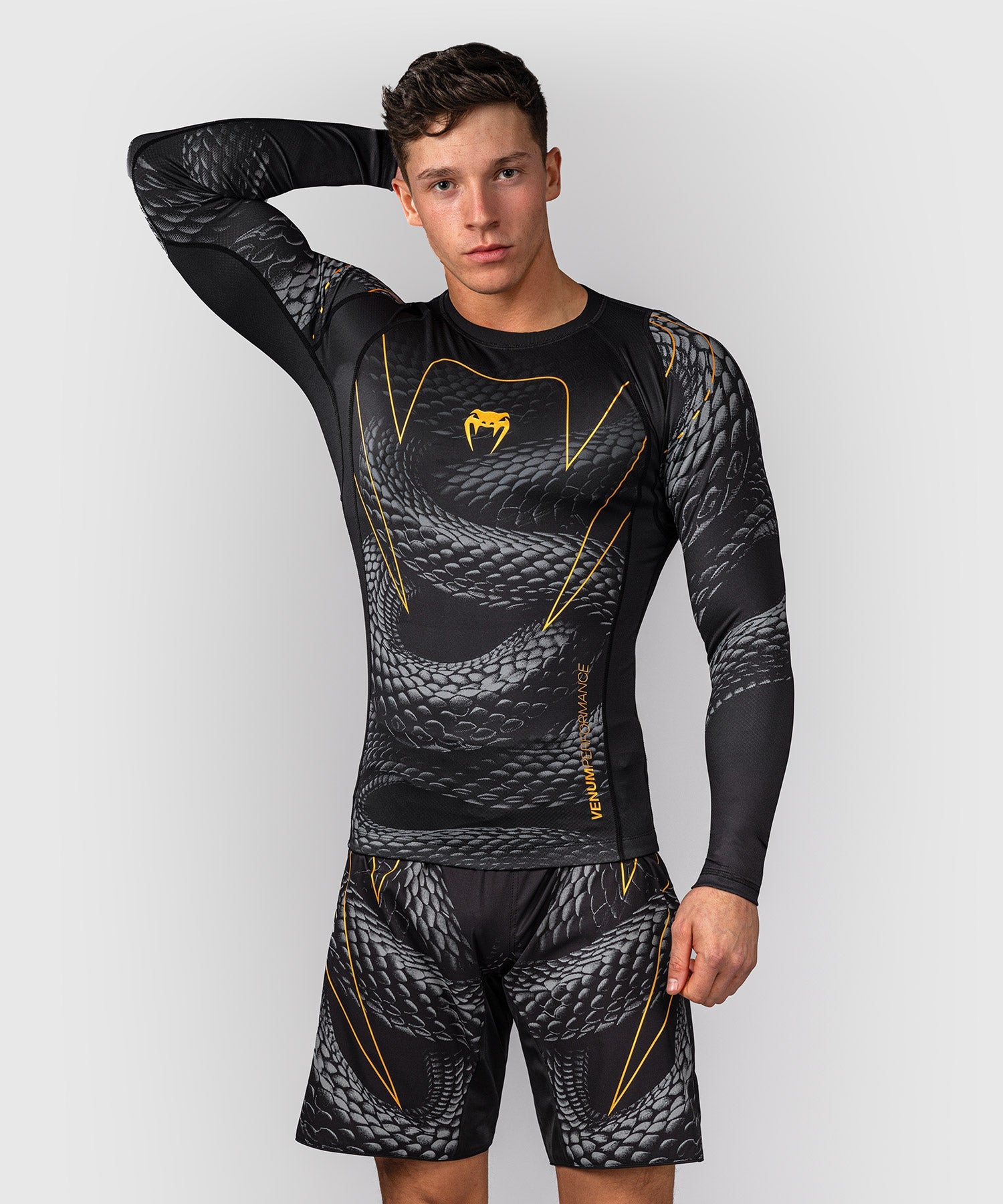 Rashguard Manches Longues Venum Matupa - Noir/Gris/Or
