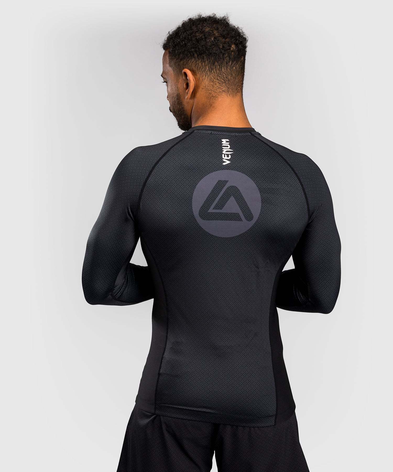 Rashguard manches courtes noir Venum x Roger Gracie Academy pour BJJ et grappling