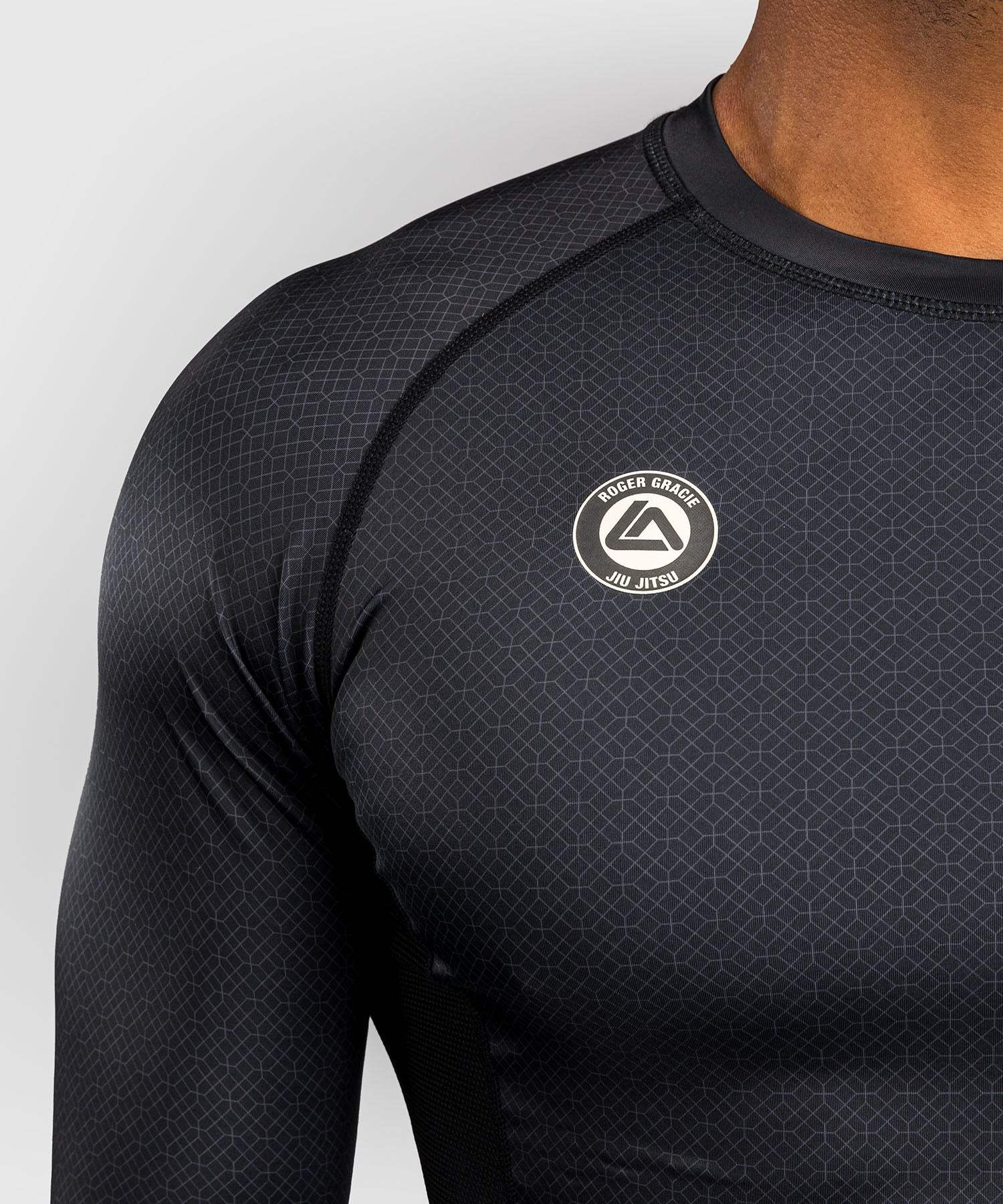 Rashguard manches courtes Venum x Roger Gracie Academy noir pour BJJ et grappling