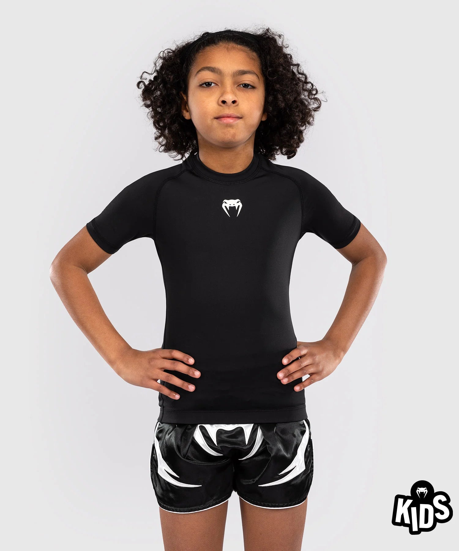 Rashguard Manches Courtes Venum Contender Kids - Noir