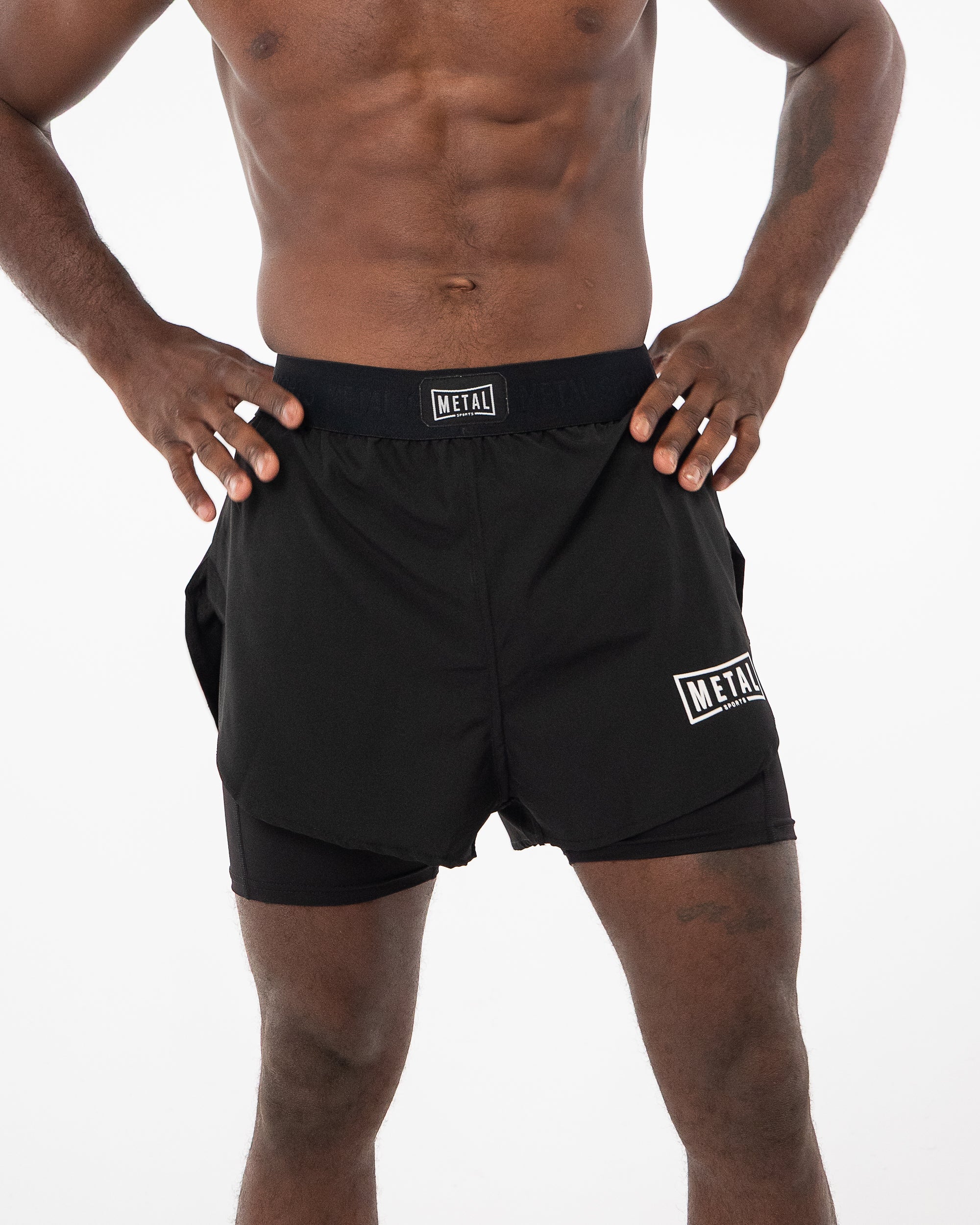 Short MMA  2 en 1 -  Metal Boxe Noir