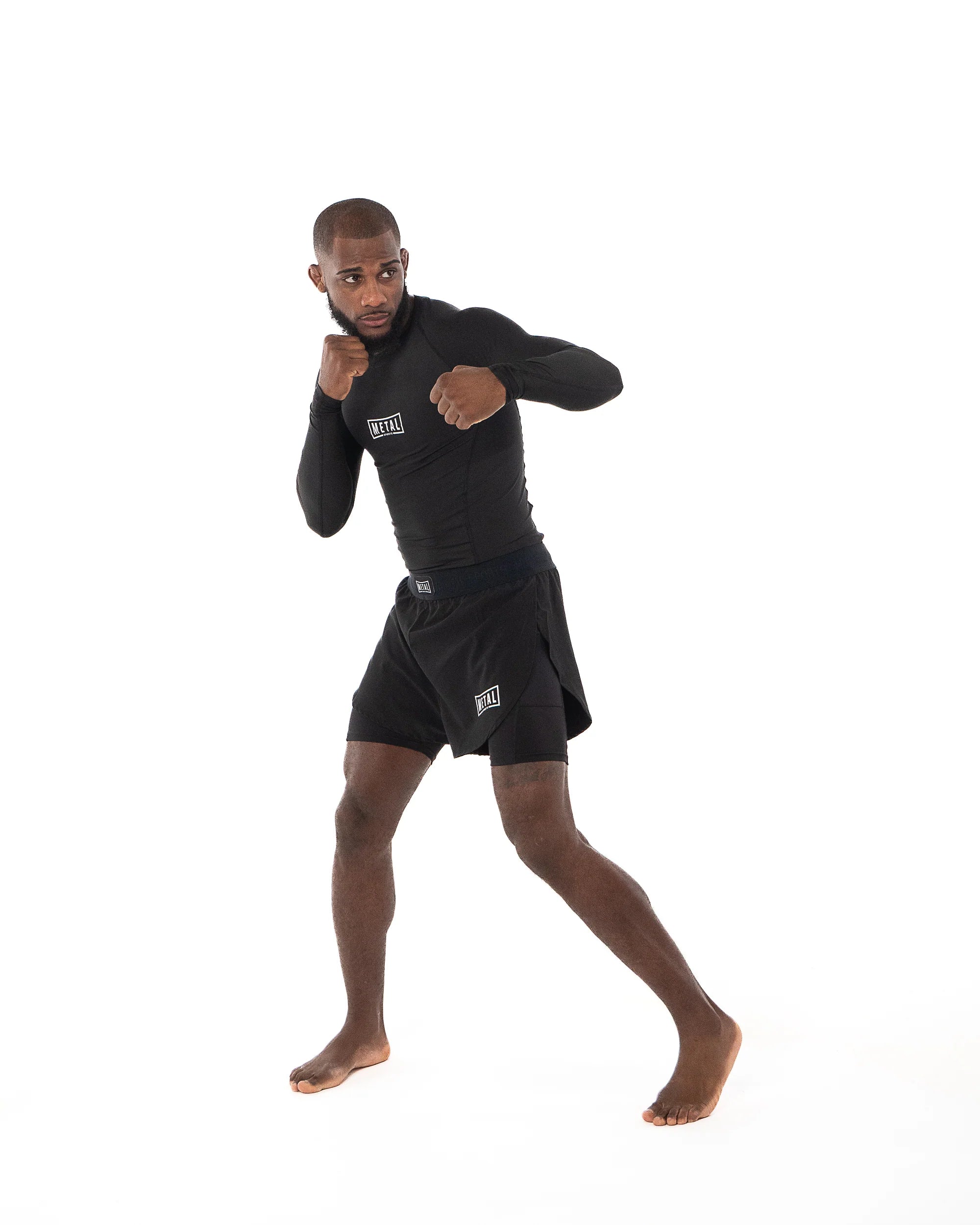 Short MMA  2 en 1 -  Metal Boxe Noir