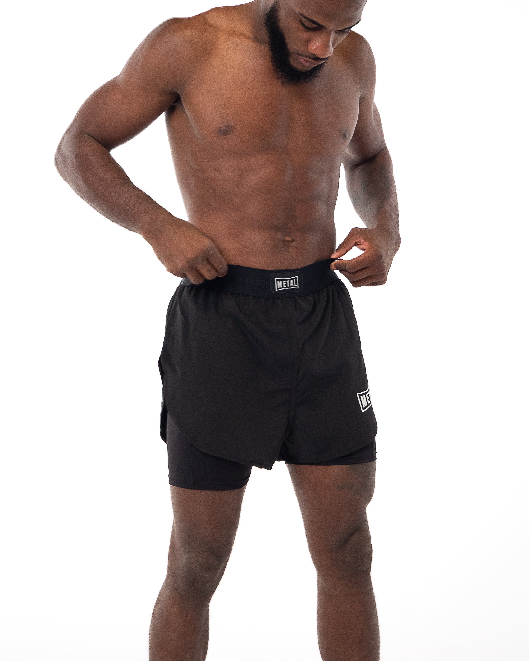 Short MMA  2 en 1 -  Metal Boxe Noir