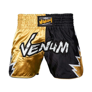 short de Muay Thai Venum Inferno 2.0 noir et or léger et résistant pour combat