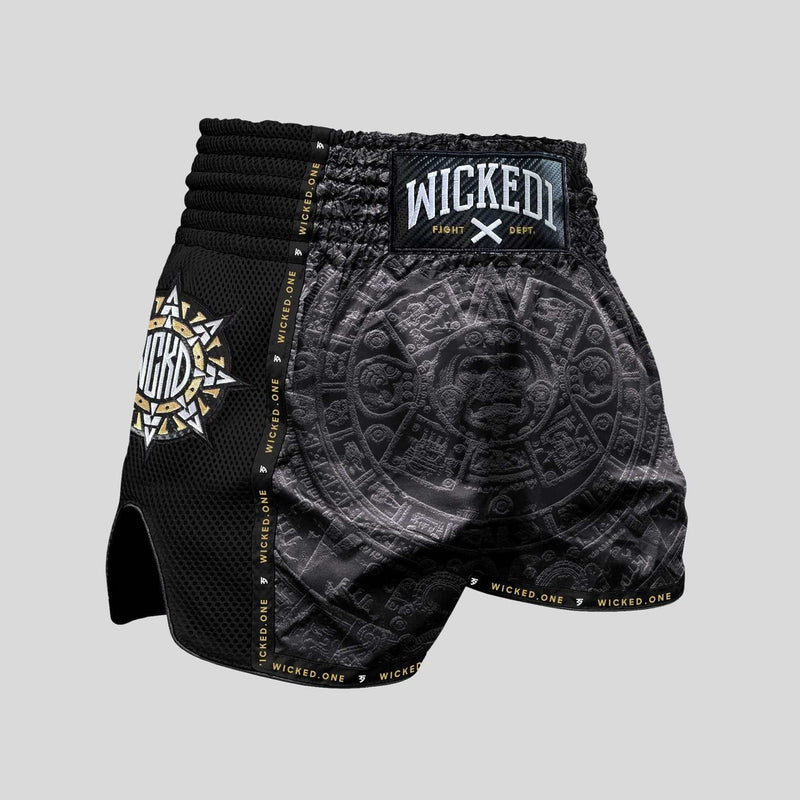 Short de Muay Thaï Wicked One - AZTEC Noir/Or