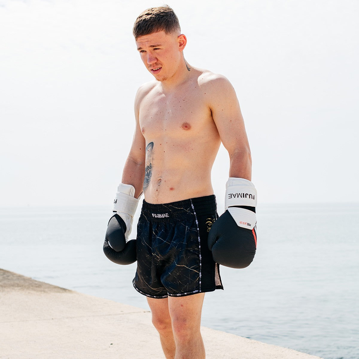 Short de boxe Thaï FUJIMAE ProWear Print Noir