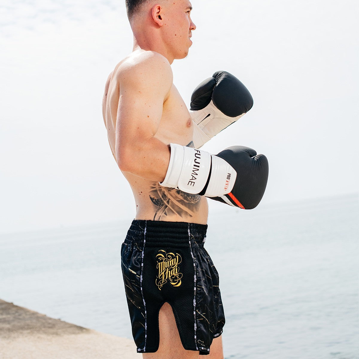 Short de boxe Thaï FUJIMAE ProWear Print Noir