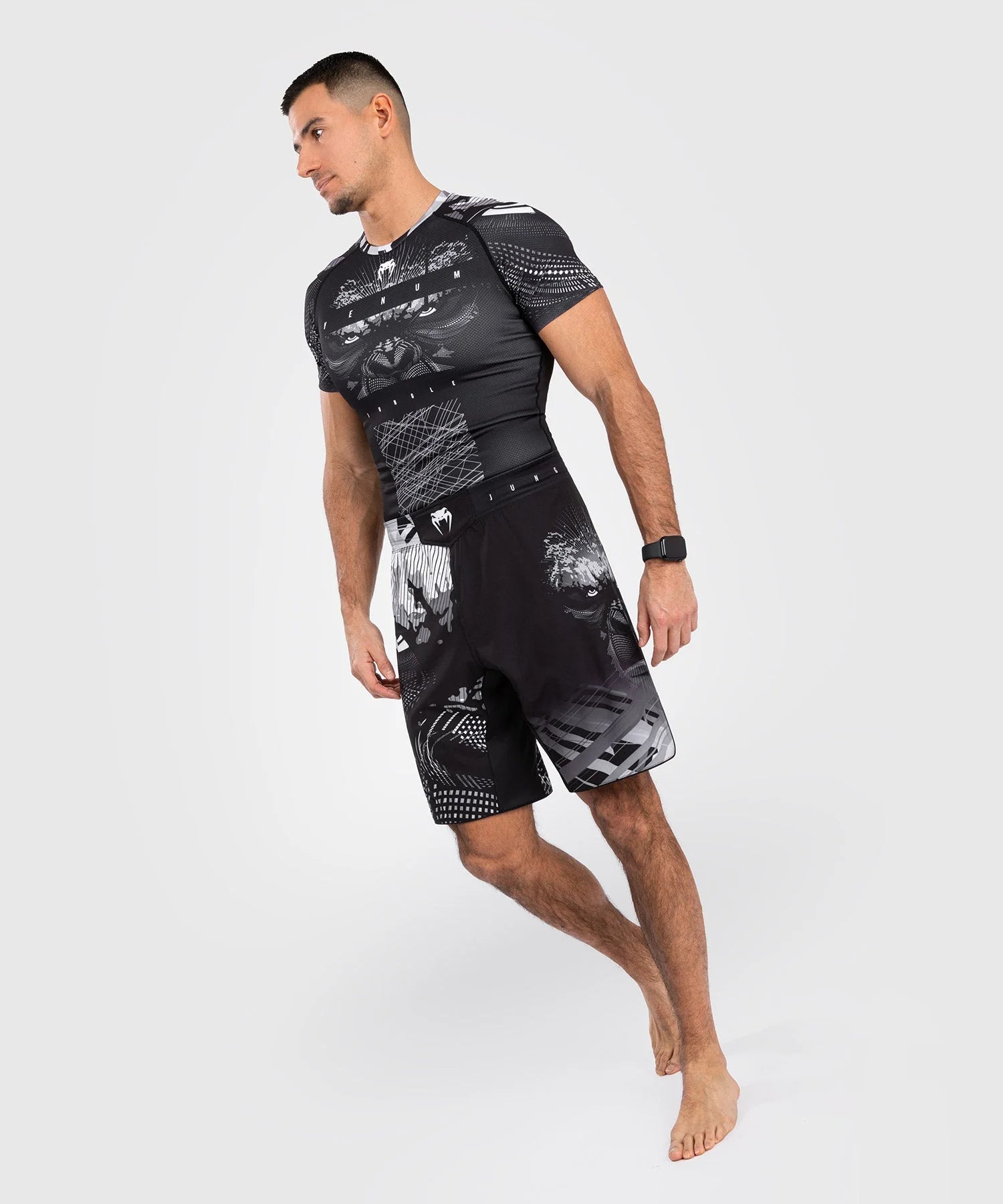 Fightshort Venum Gorila Jungle - Noir/Blanc