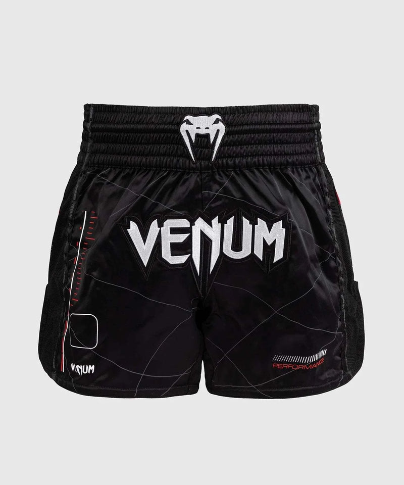 Short de Boxe Thaï Venum Tactical XT - Noir/Rouge Feu | Performance & Résistance