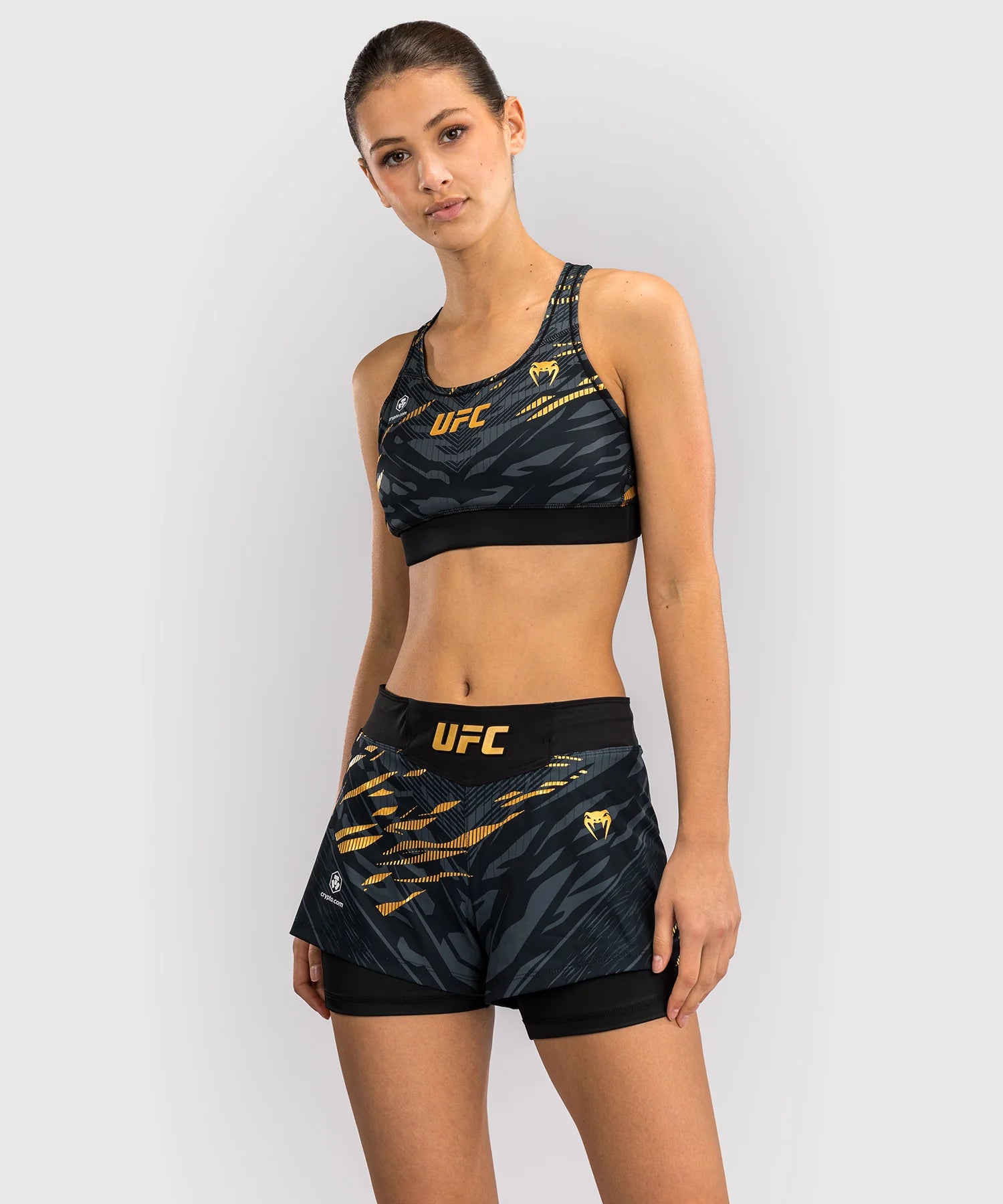 Shorts de Combat pour Femmes UFC Fusion by Venum Authentic Fight Night - Champion Noir/or