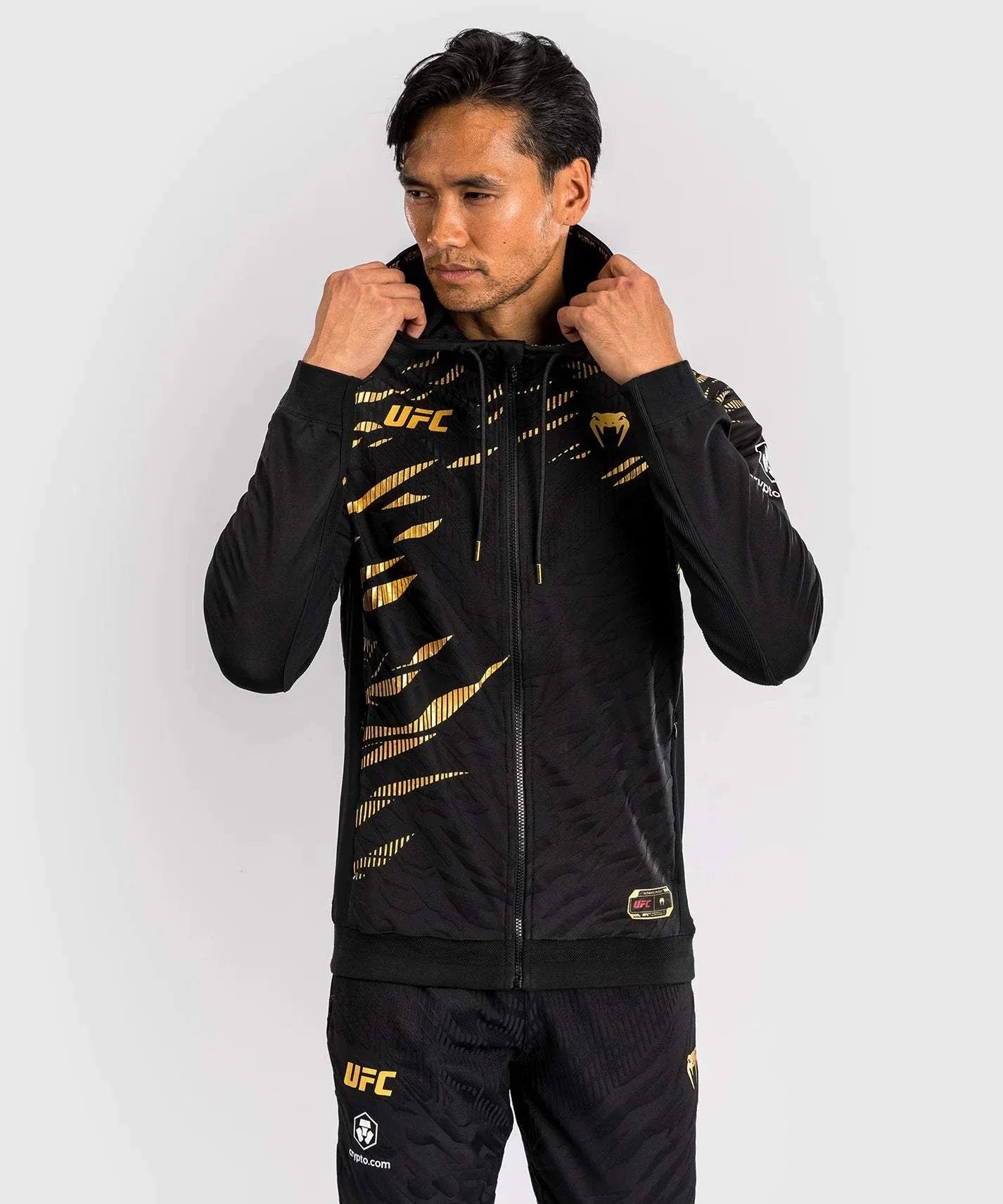Sweatshirt à Capuche UFC Fusion by Venum Authentic Fight Night Champion Noir/Or