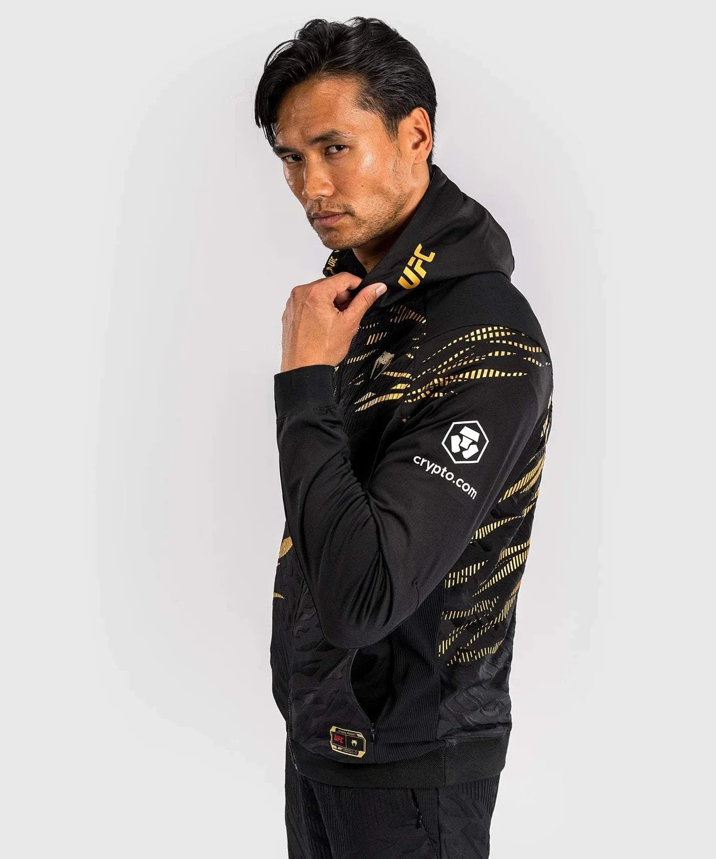 Sweatshirt à Capuche UFC Fusion by Venum Authentic Fight Night Champion Noir/Or