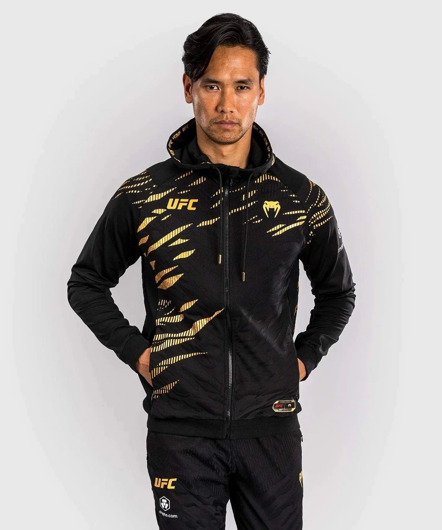 Sweatshirt à Capuche UFC Fusion by Venum Authentic Fight Night Champion Noir/Or