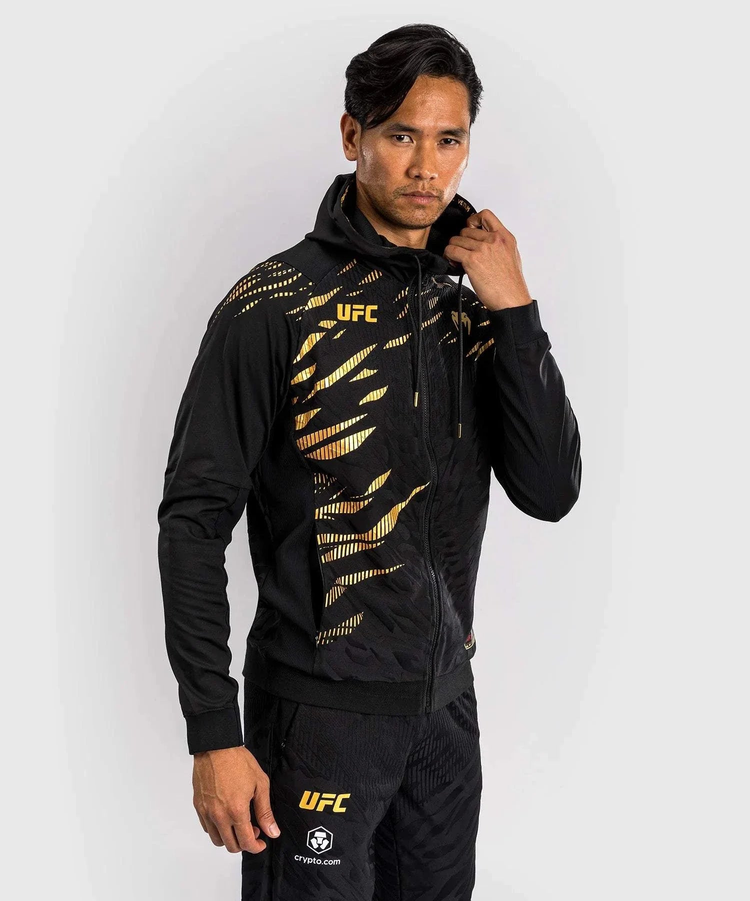 Sweatshirt à Capuche UFC Fusion by Venum Authentic Fight Night Champion Noir/Or