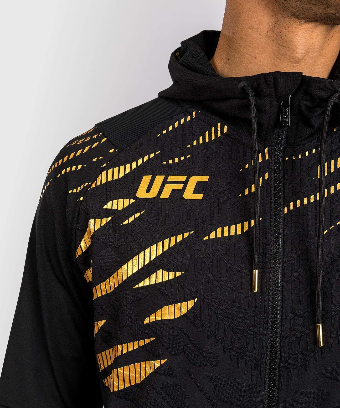 Sweatshirt à Capuche UFC Fusion by Venum Authentic Fight Night Champion Noir/Or
