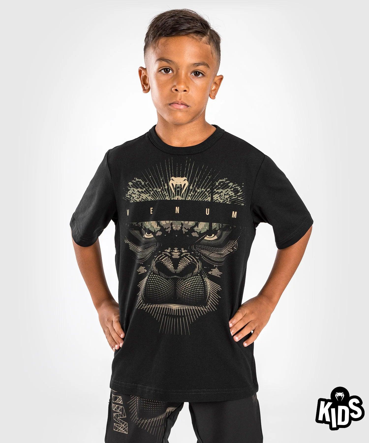 T-Shirt pour Enfants Venum Gorilla Jungle - Sable/Noir - Boutique des Arts Martiaux et Sports de Combat