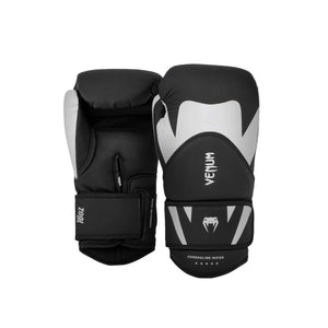 Gants de boxe Venum Challenger 4.0 noir et blanc pour entraînement boxe kickboxing Muay Thaï
