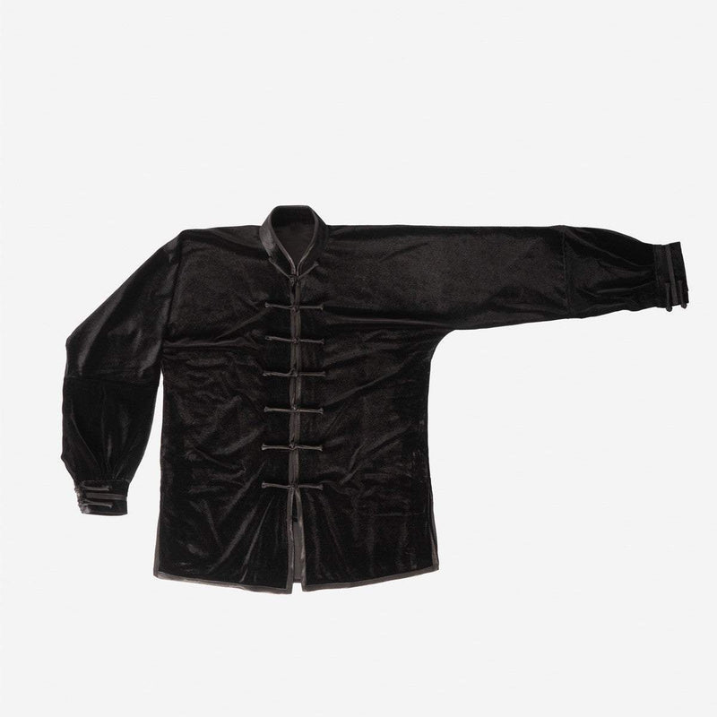 Veste de Tai Chi Qïng FUJIMAE en velour - Noir