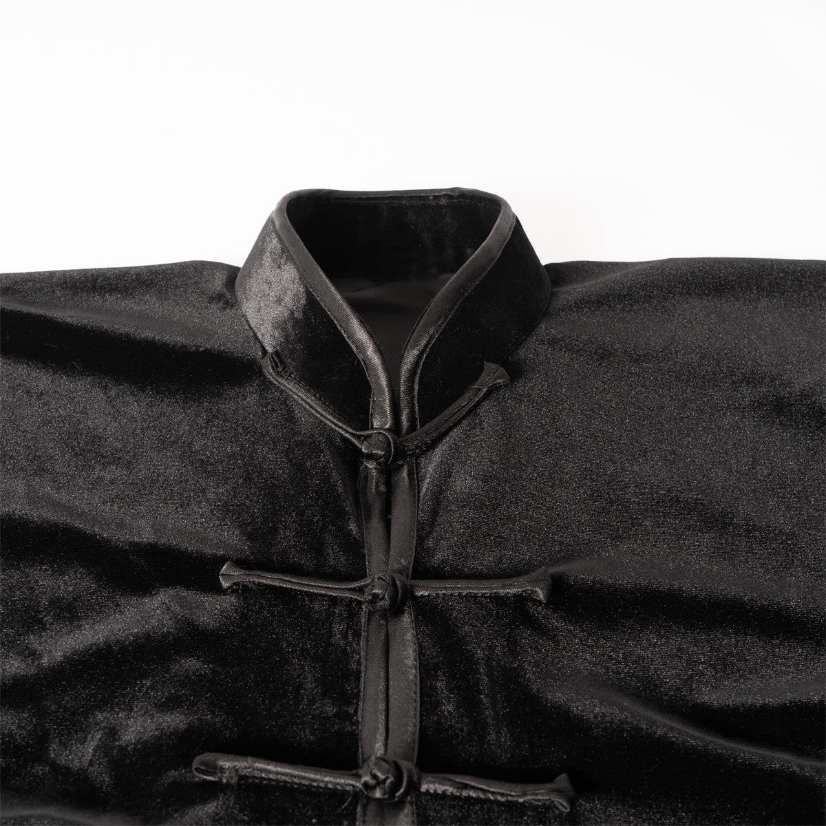 Veste de Tai Chi Qïng FUJIMAE en velour - Noir