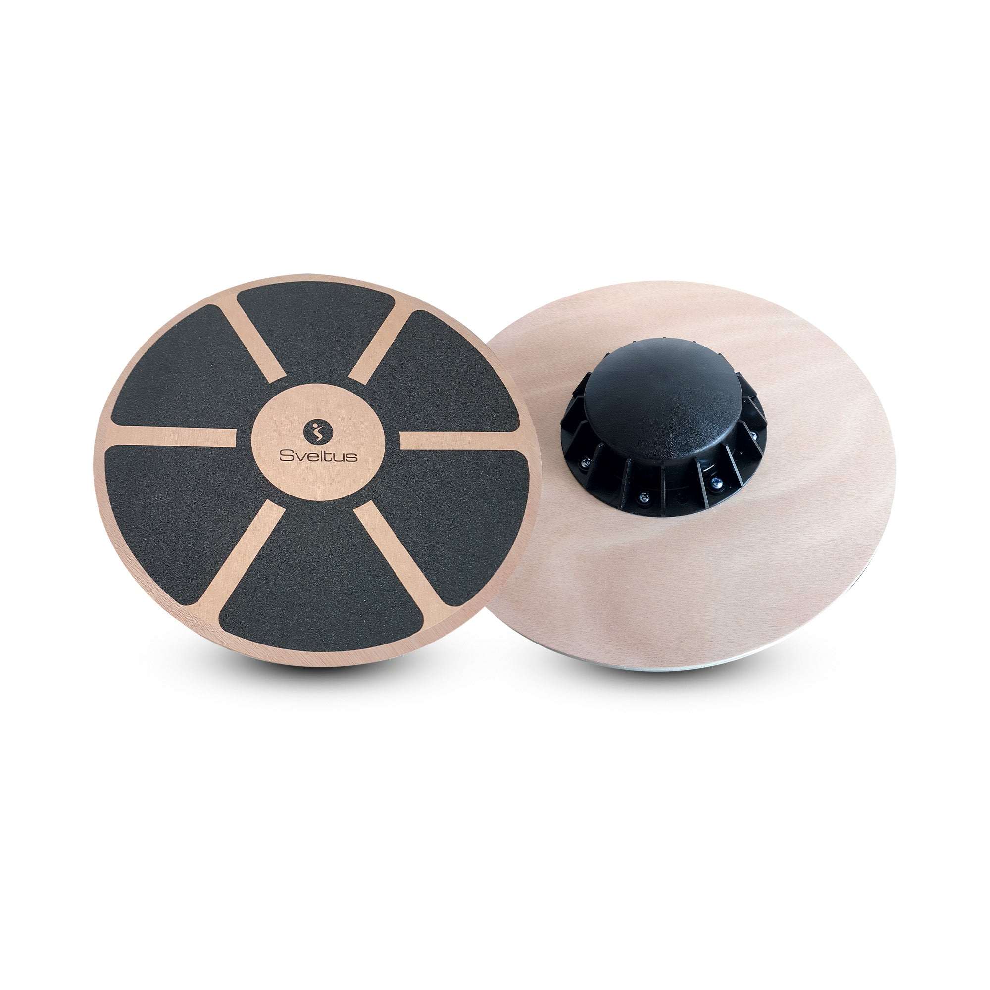 Balance board bois Sveltus en bois robuste pour équilibre, renforcement musculaire et proprioception.