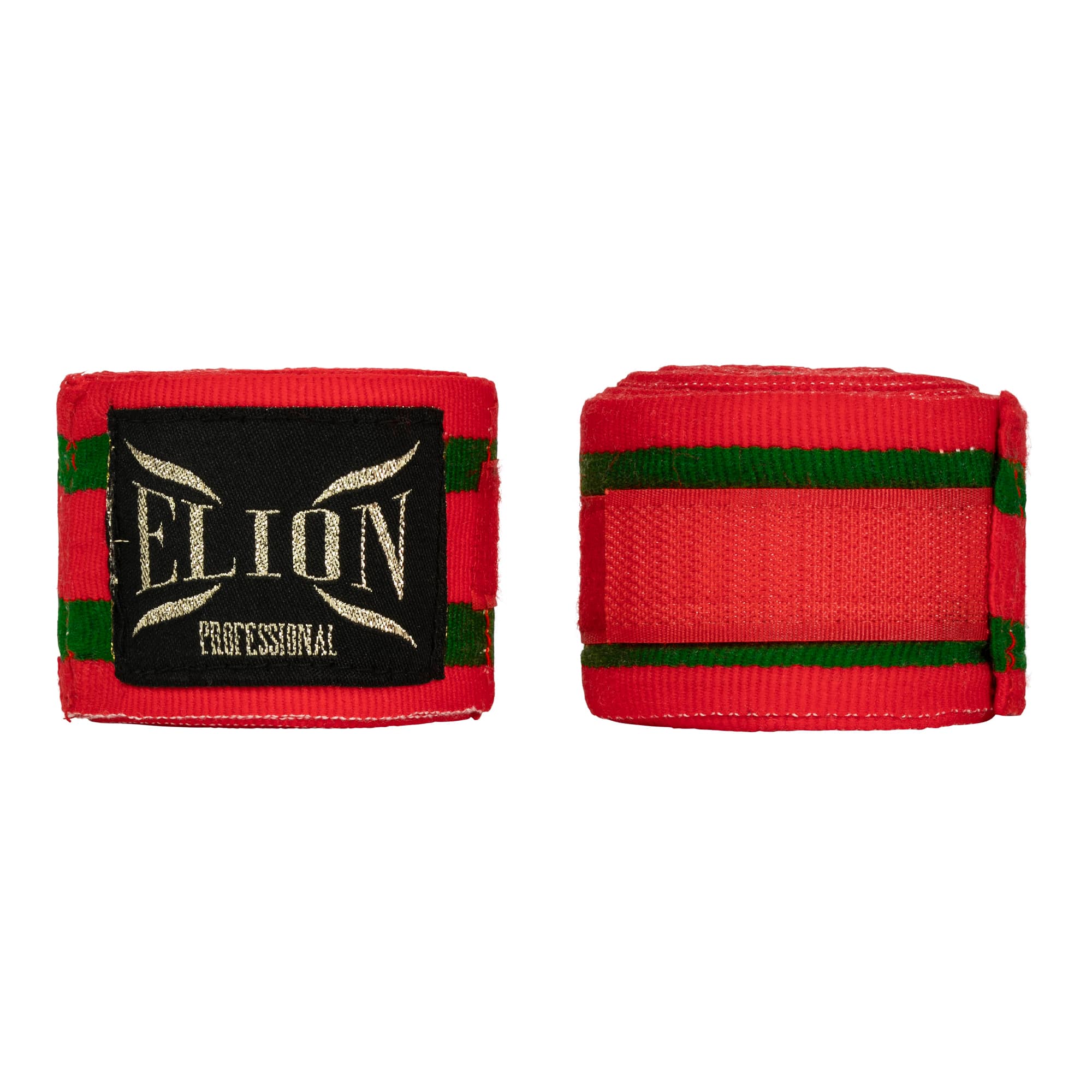 Bandes de boxe ELION 4,5 m à rayures rouge et vert