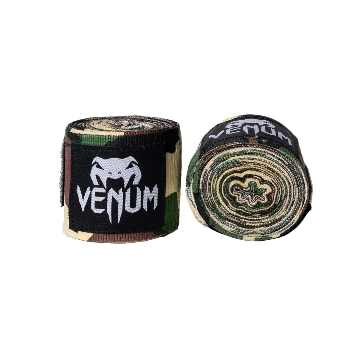 Bandes de boxe Venum en coton élastique, coloris camouflage forestier, vendues en paire avec fermeture auto-agrippante