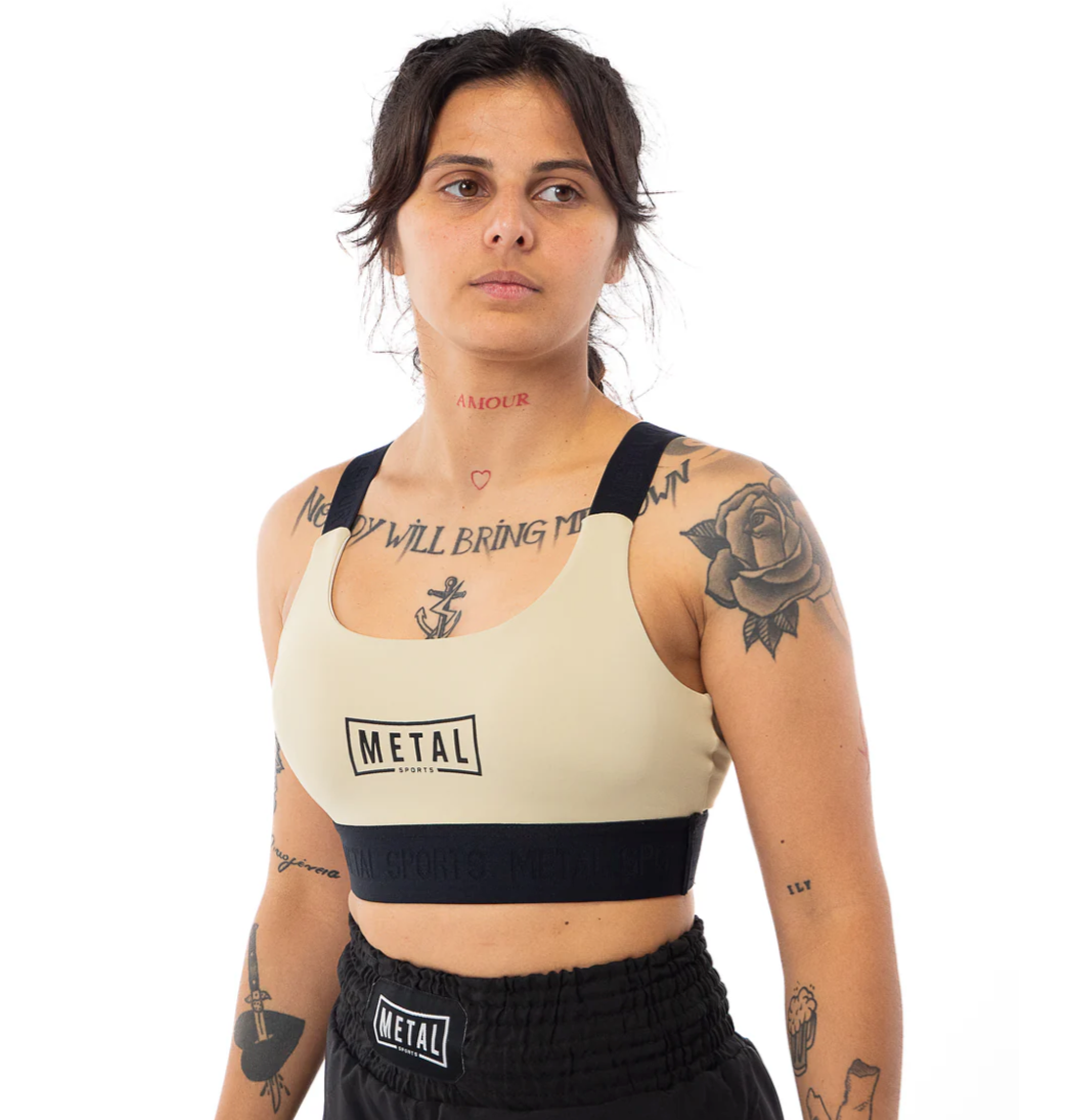 Brassière de sport élastique Femme Metal Boxe