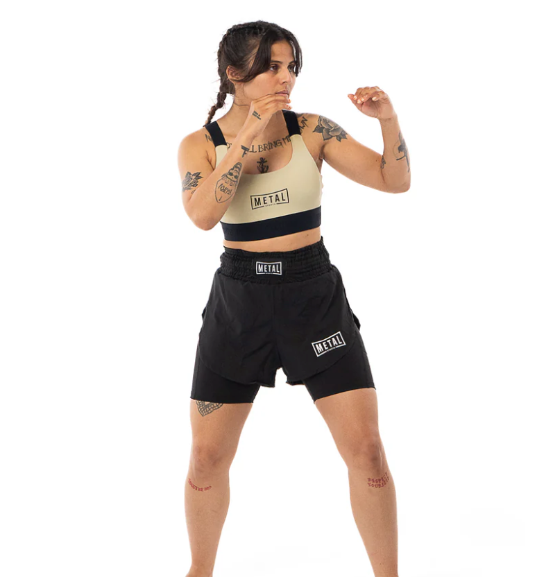 Brassière de sport élastique Femme Metal Boxe