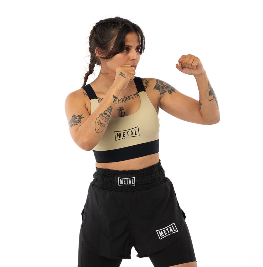 Brassière de sport élastique Femme Metal Boxe