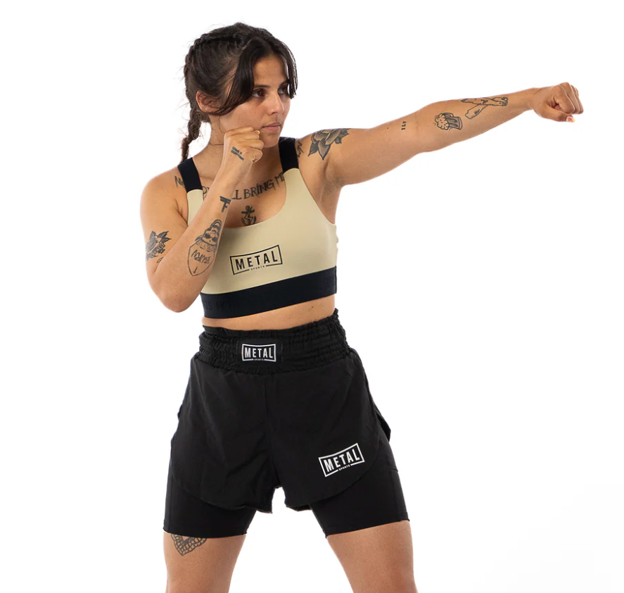 Brassière de sport élastique Femme Metal Boxe