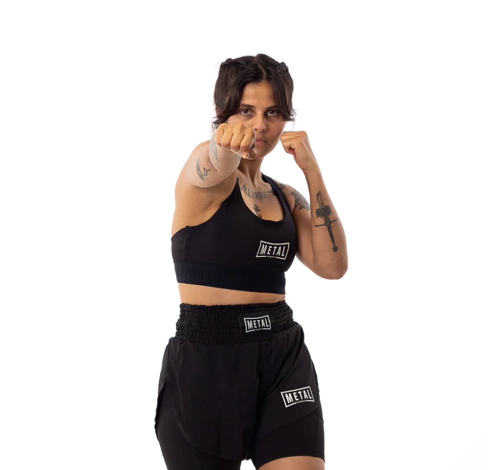 Brassière de sport élastique Femme Metal Boxe