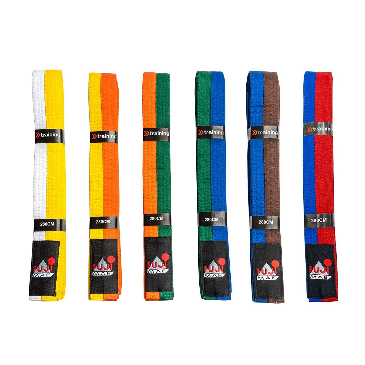 Ceinture d'arts martiaux bicolore FUJIMAE en coton, largeur 4 cm
