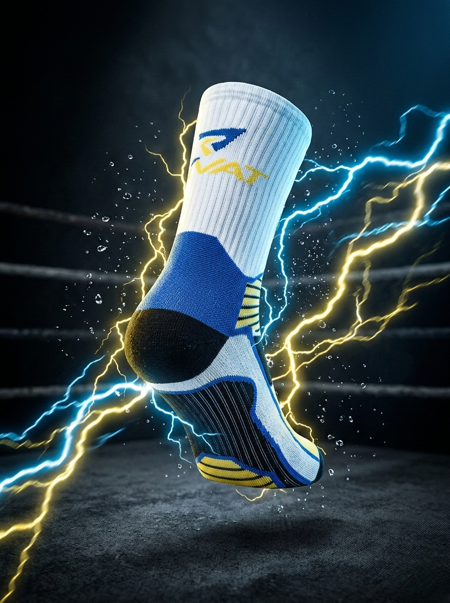 Chaussettes de boxe française Rivat savate bleu blanc jaune