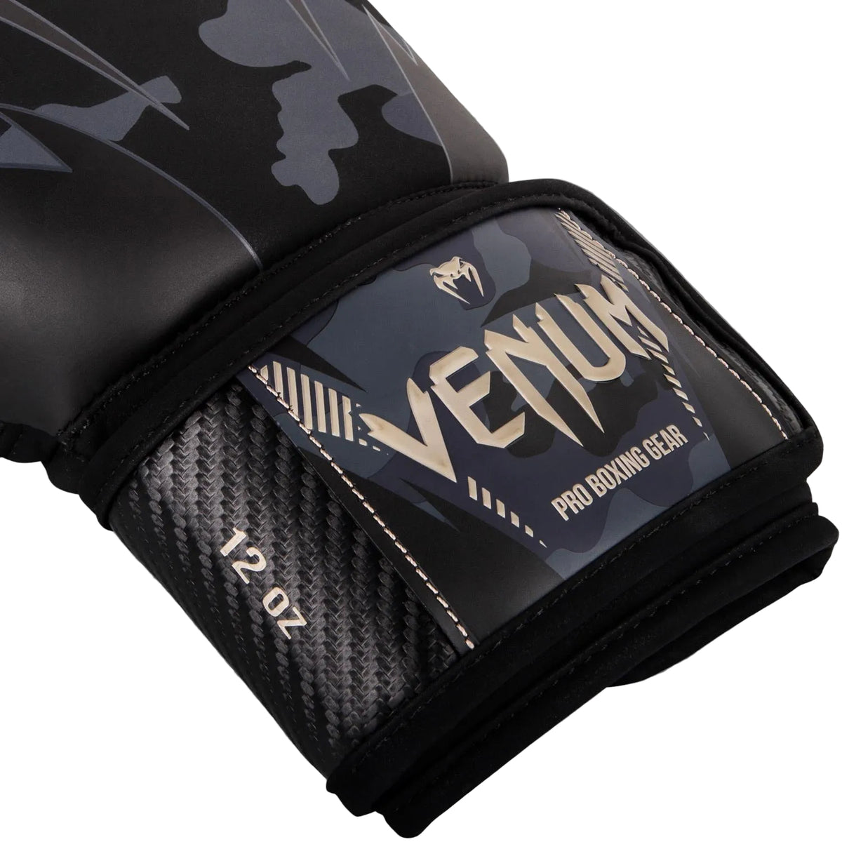 Gants de boxe Venum Impact Camo/Beige, détail du poignet