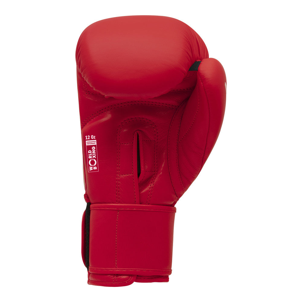 Gants de boxe compétition amateur adidas rouges de profil