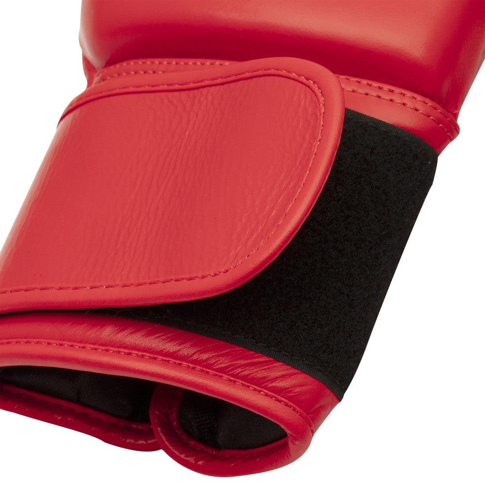 Manchette rigide et fermeture auto-agrippante du gant adidas World Boxing rouge