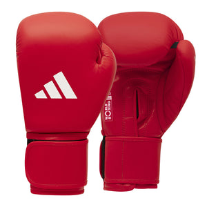 Paire de gants adidas World Boxing rouge et bleu, couleurs de coin réglementaires