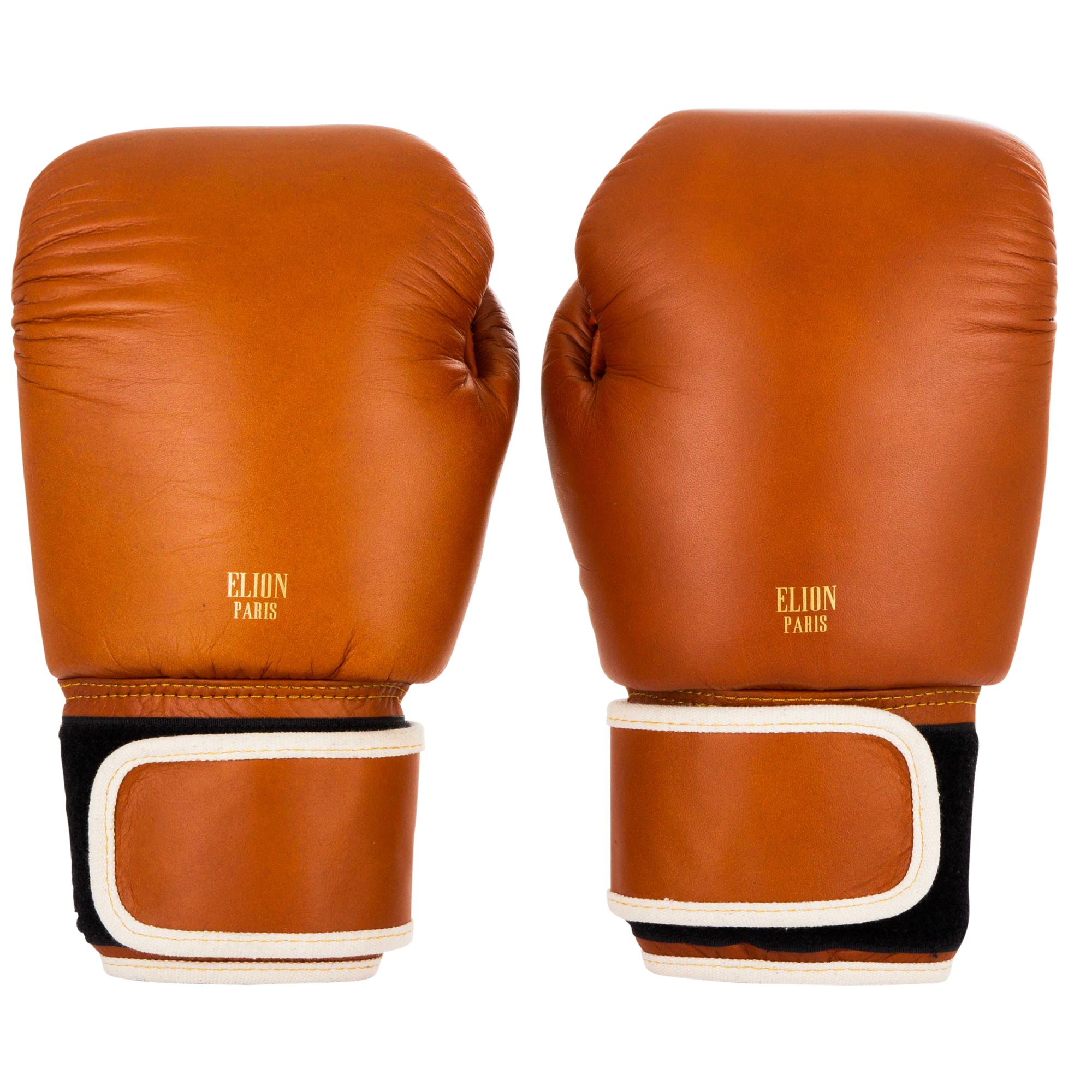 Paume sans renfort du gant de boxe ELION marron, tradition thaï