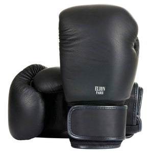 Gants de boxe ELION Collection Paris noir mat en cuir de vache