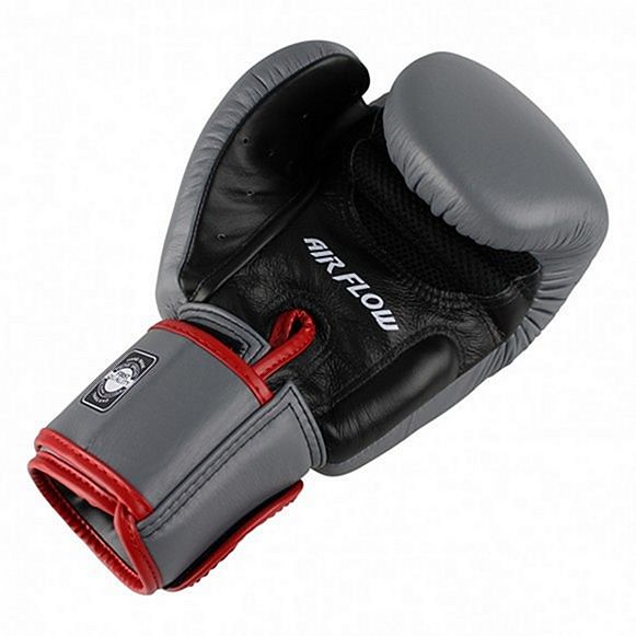 Paire de gants de boxe Twins Air Flow gris, cuir fait main