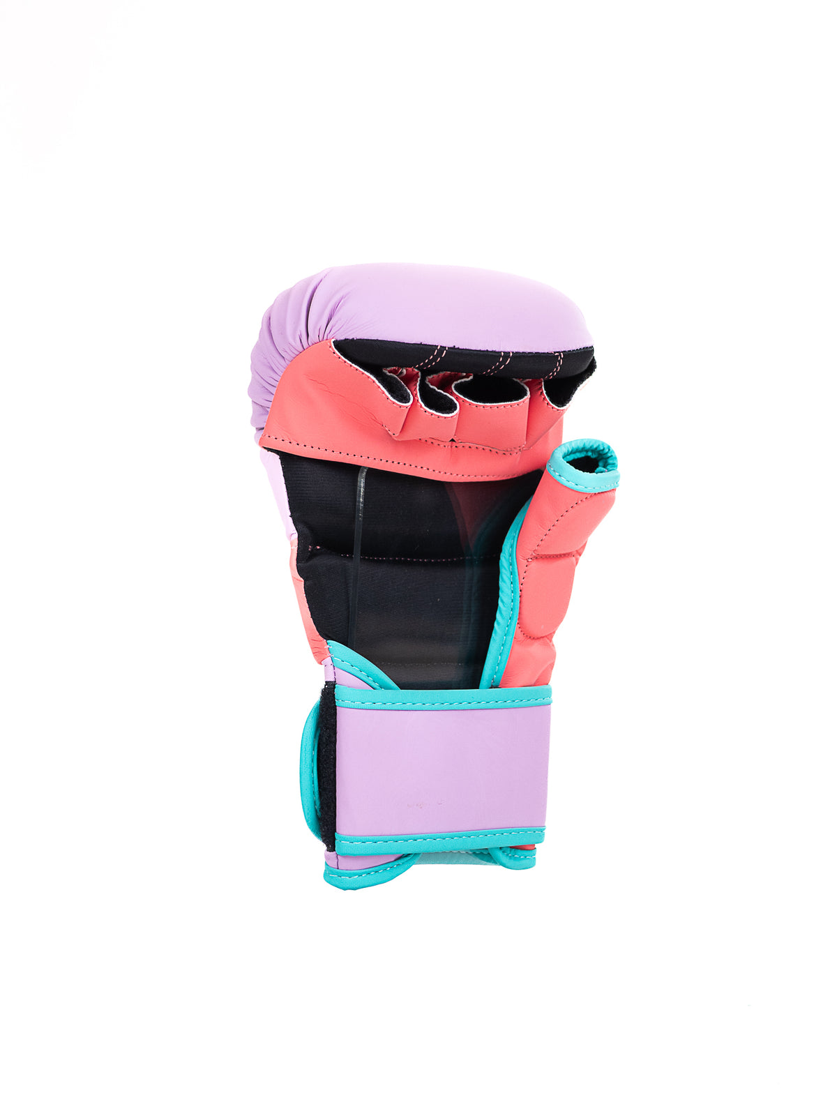 Gants MMA The Shell lilas Metal Boxe, maintien velcro au poignet